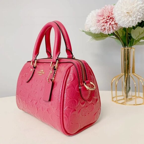 Coach CH276 Mini Rowan Crossbody In Signature Leather IN Strawberry Haze - Picture 4 of 7